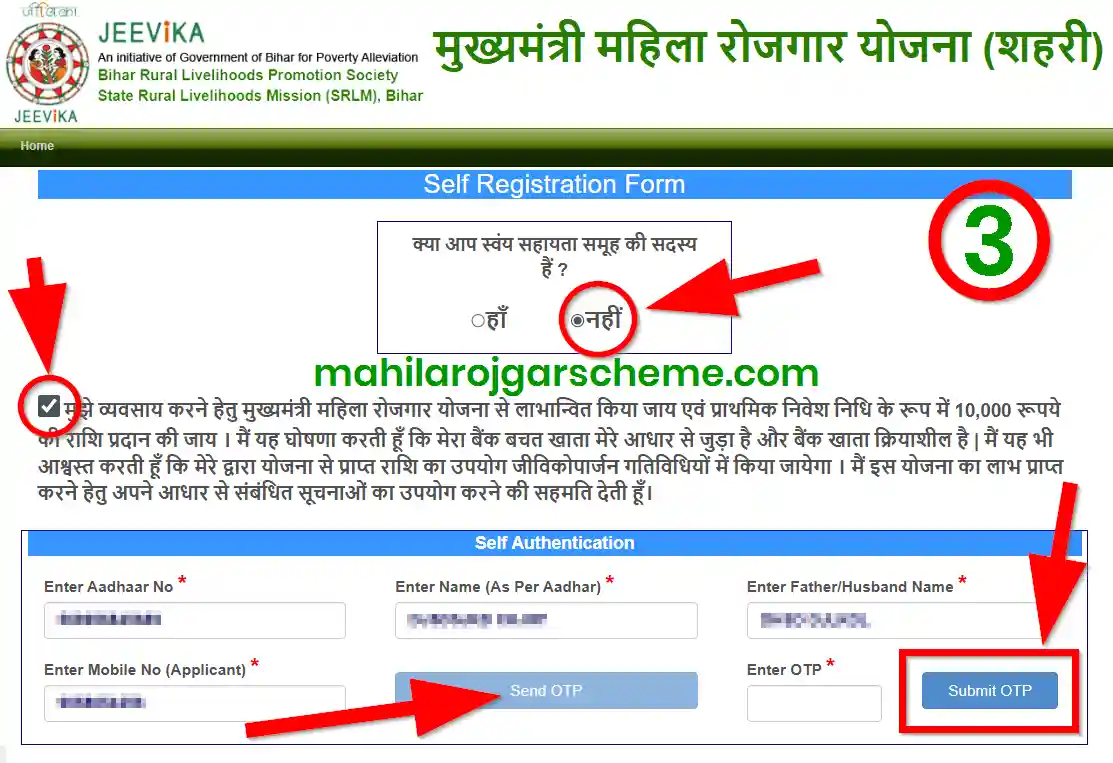 Bihar Mahila Rojgar Yojana Apply Online 2025